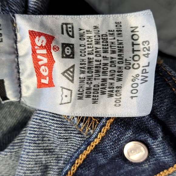 Levi's 501 Straight Leg Button Fly Blue Jeans Men's Size W41 L30 - Picture 15 of 16